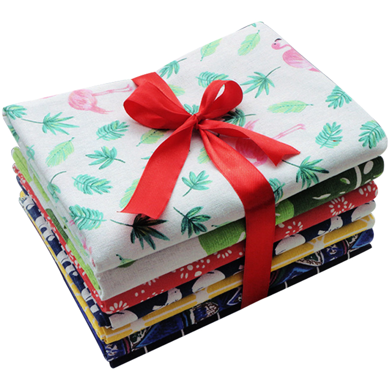Hot Home Of Textiles - Flamingo Dicetak Kain Linen Katun untuk