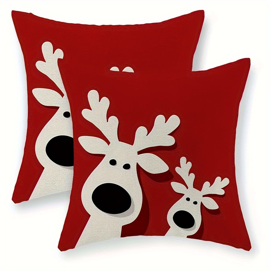 Pillow Cover 20X20 - 2 buah Sarung Bantal Natal Linen,