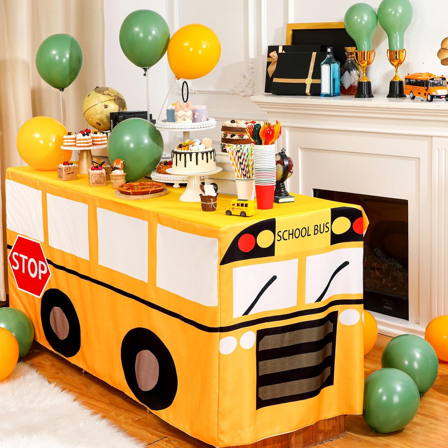 Home Textiles Today News - Taplak Meja Bus Sekolah Kartun Dekorasi
