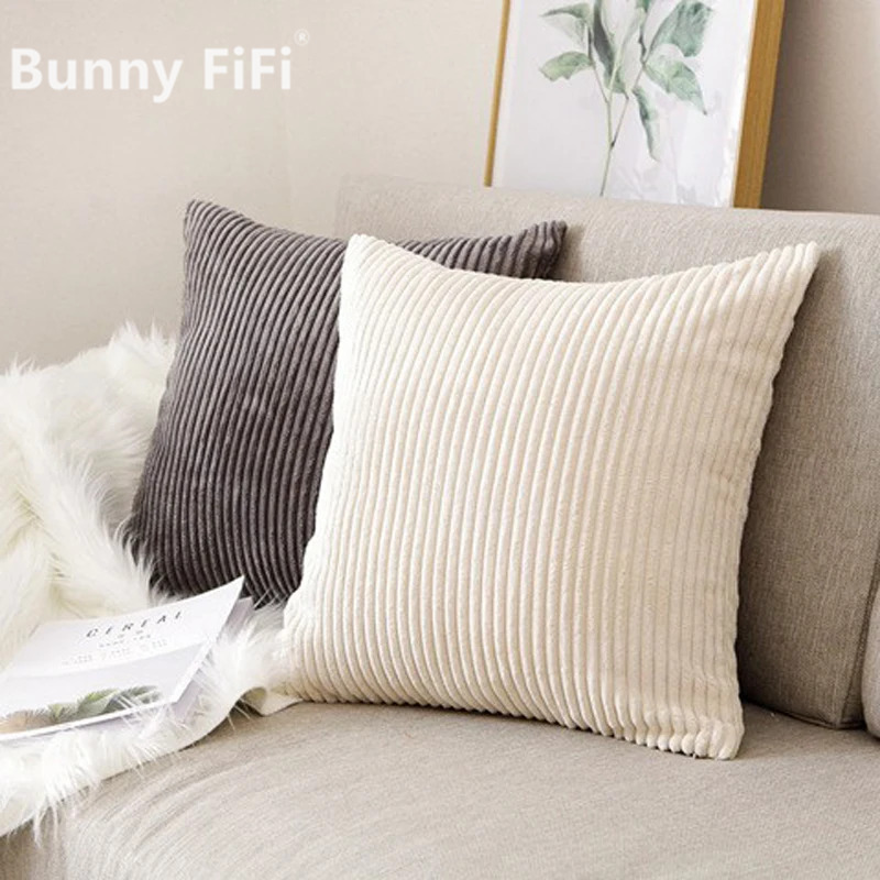 Pillow Cover 20X20 - Sarung bantal bergaris korduroi 30x5 0/40/45/50/55/60cm