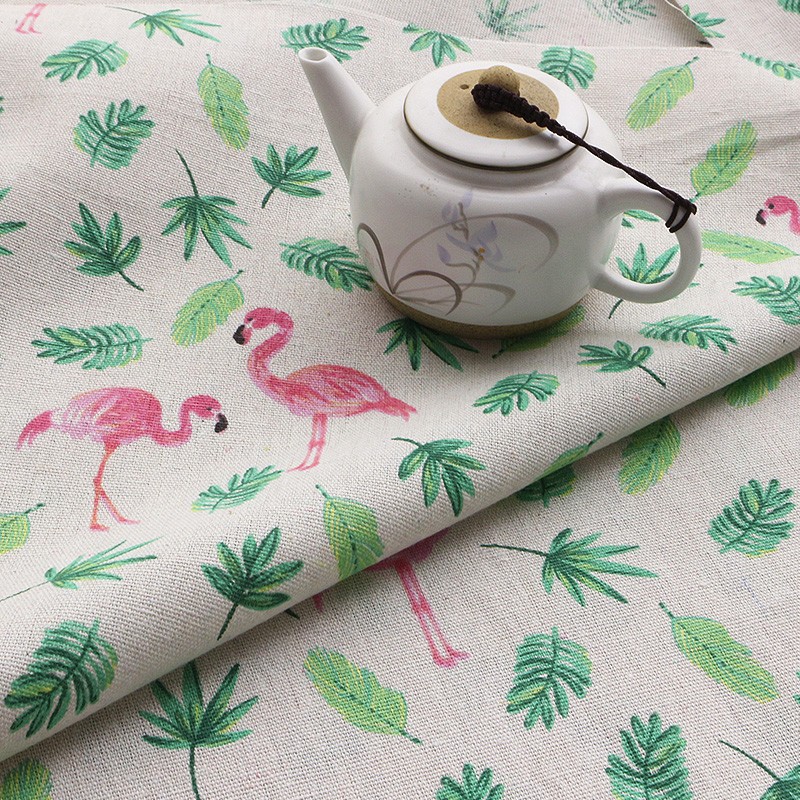 Flamingo Dicetak Kain Linen Ka - Hot Home Of Textiles ulasan dan harga
