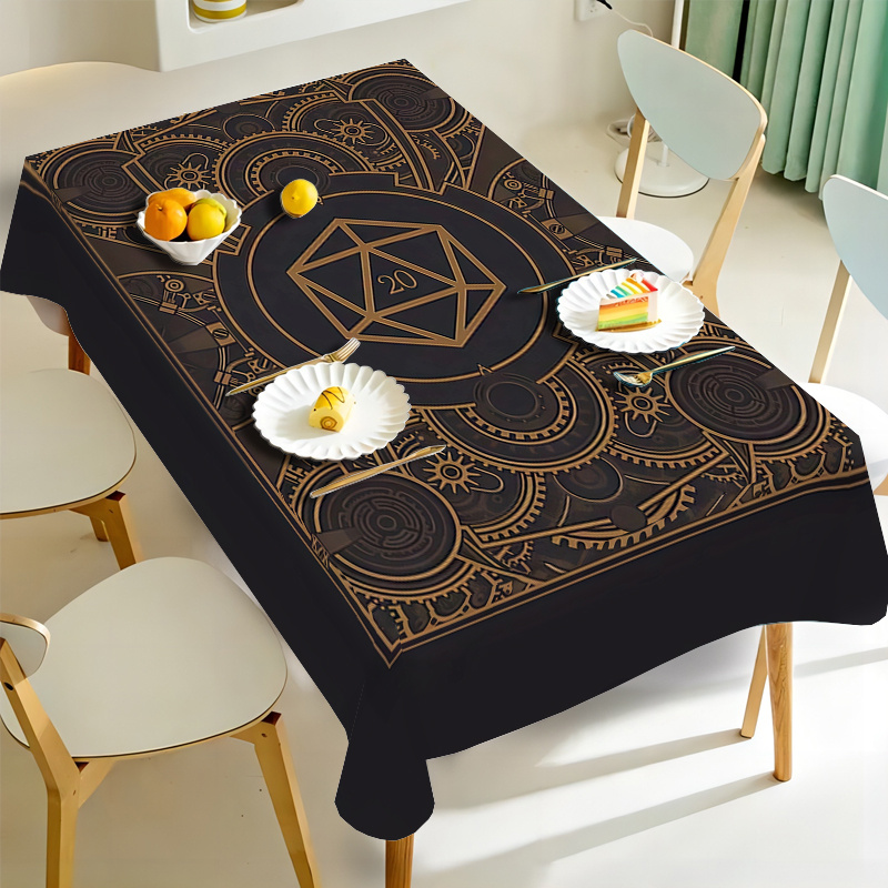Taplak Meja Pola Gigi Emas Hit - Home Textiles Fabric ulasan dan harga