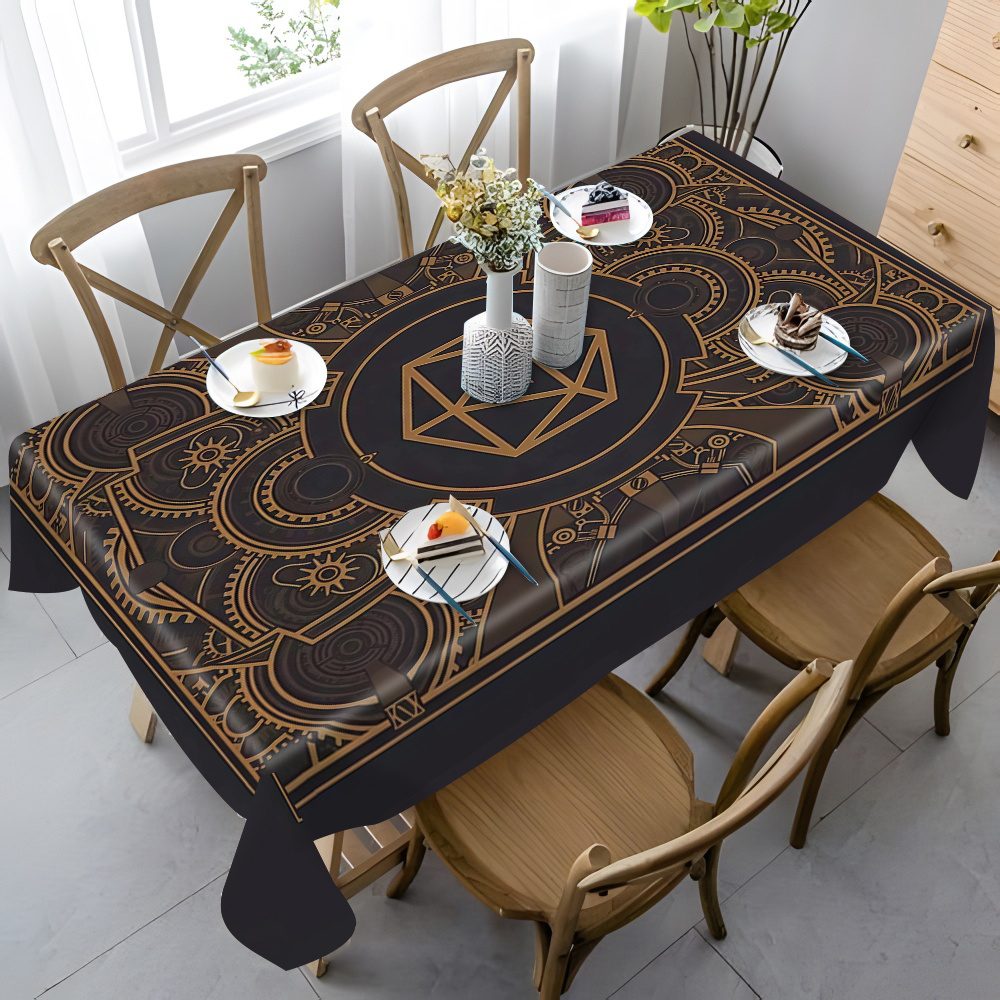 Taplak Meja Pola Gigi Emas Hit - Home Textiles Fabric ulasan dan harga