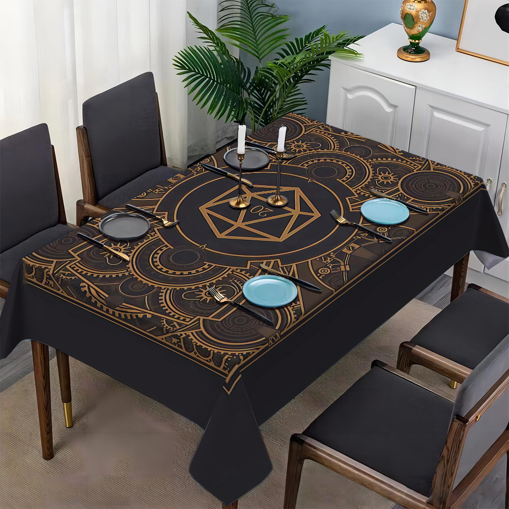 Taplak Meja Pola Gigi Emas Hit - Home Textiles Fabric ulasan dan harga
