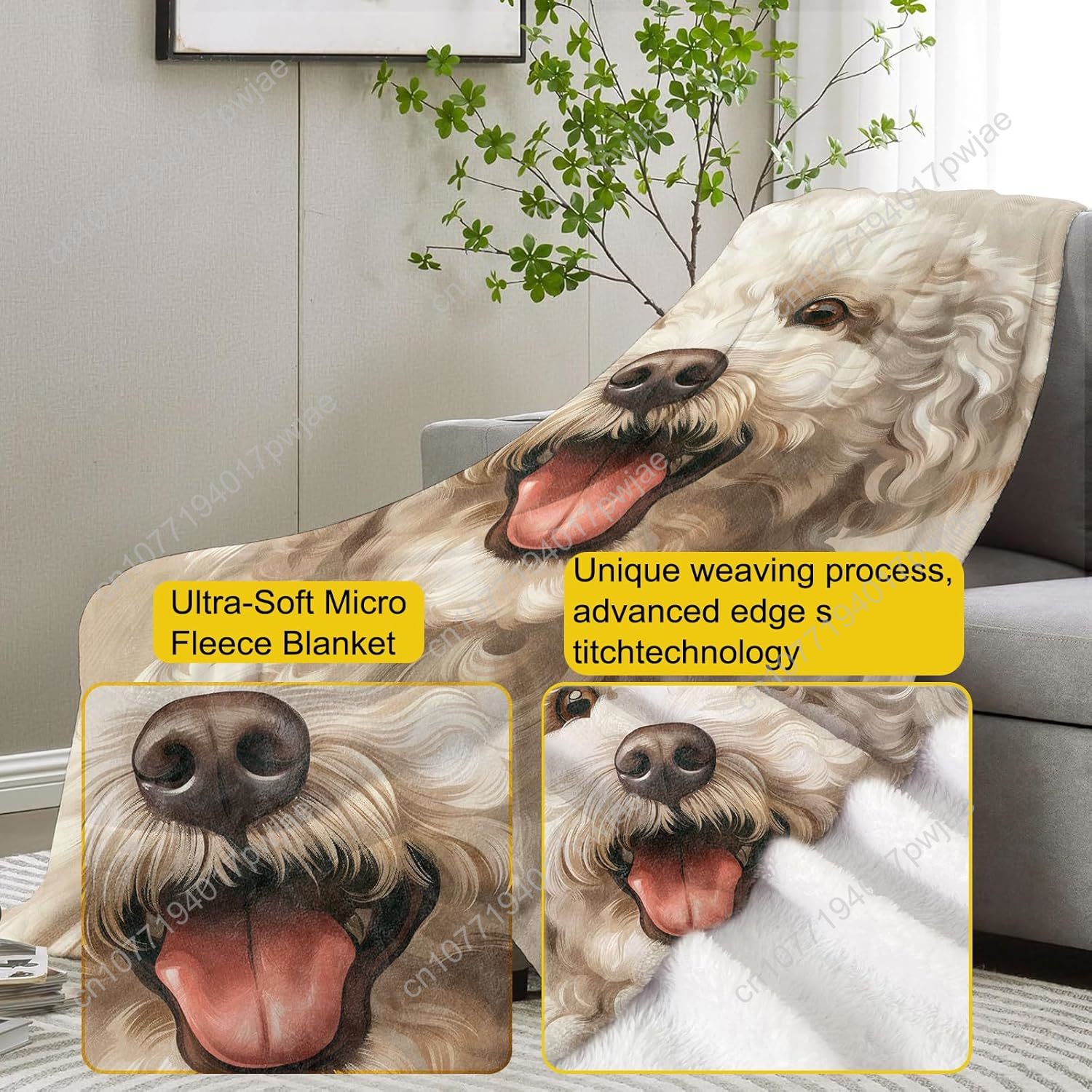 Selimut Potret Poodle yang Men - Home Of Textiles ulasan dan harga
