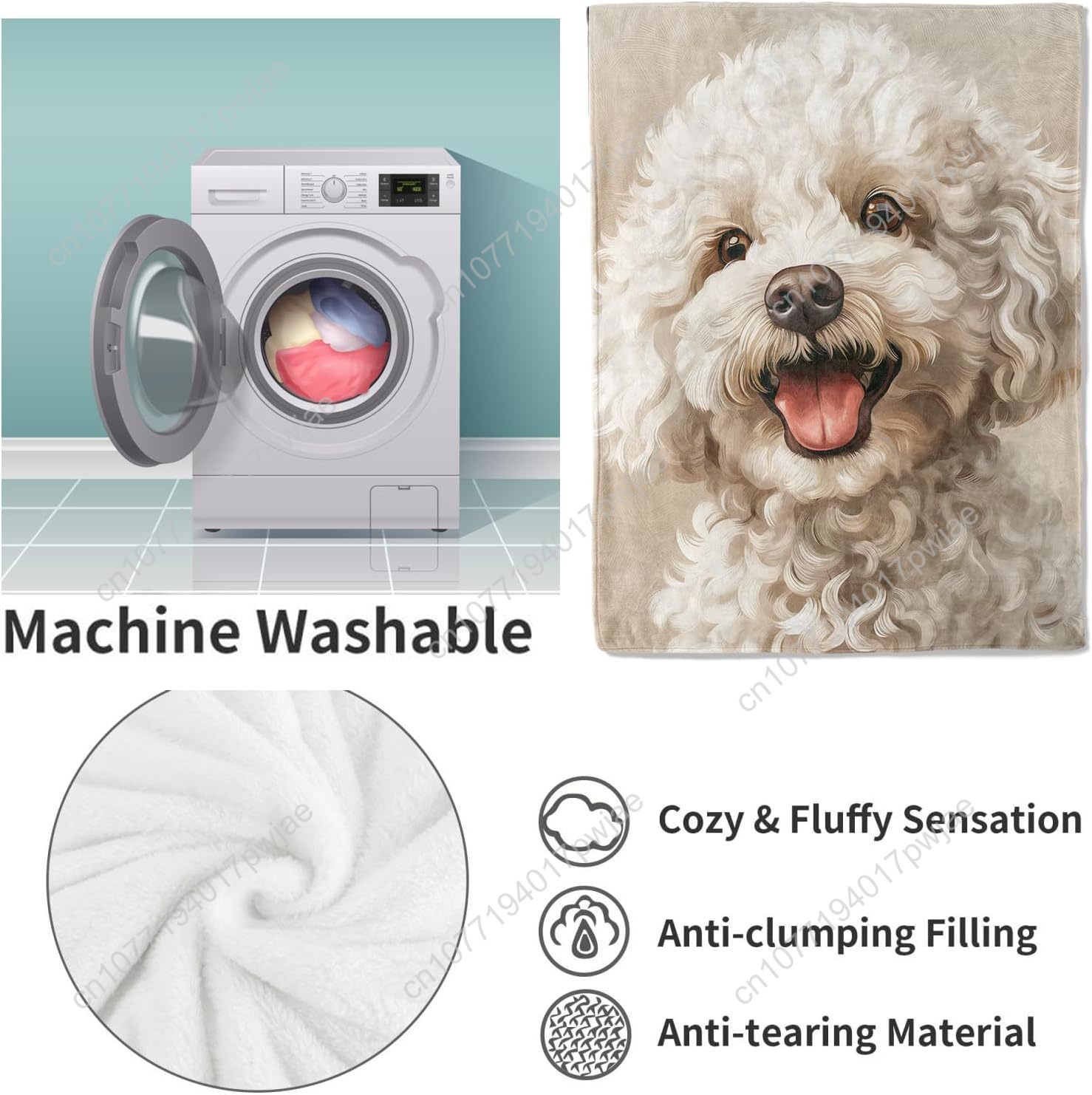 Selimut Potret Poodle yang Men - Home Of Textiles ulasan dan harga
