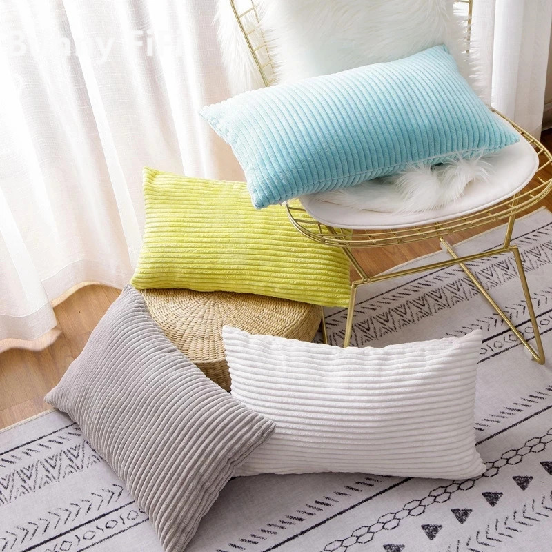 Sarung bantal bergaris korduro - Pillow Cover 20X20 ulasan dan harga